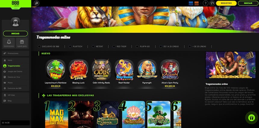 Catálogo de juegos de 888casino